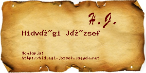 Hidvégi József névjegykártya